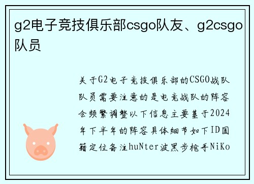 g2电子竞技俱乐部csgo队友、g2csgo队员